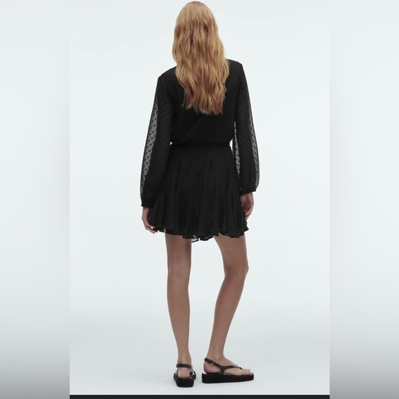 NWT Zara black Swiss dot mini dress - Picture 3 of 5